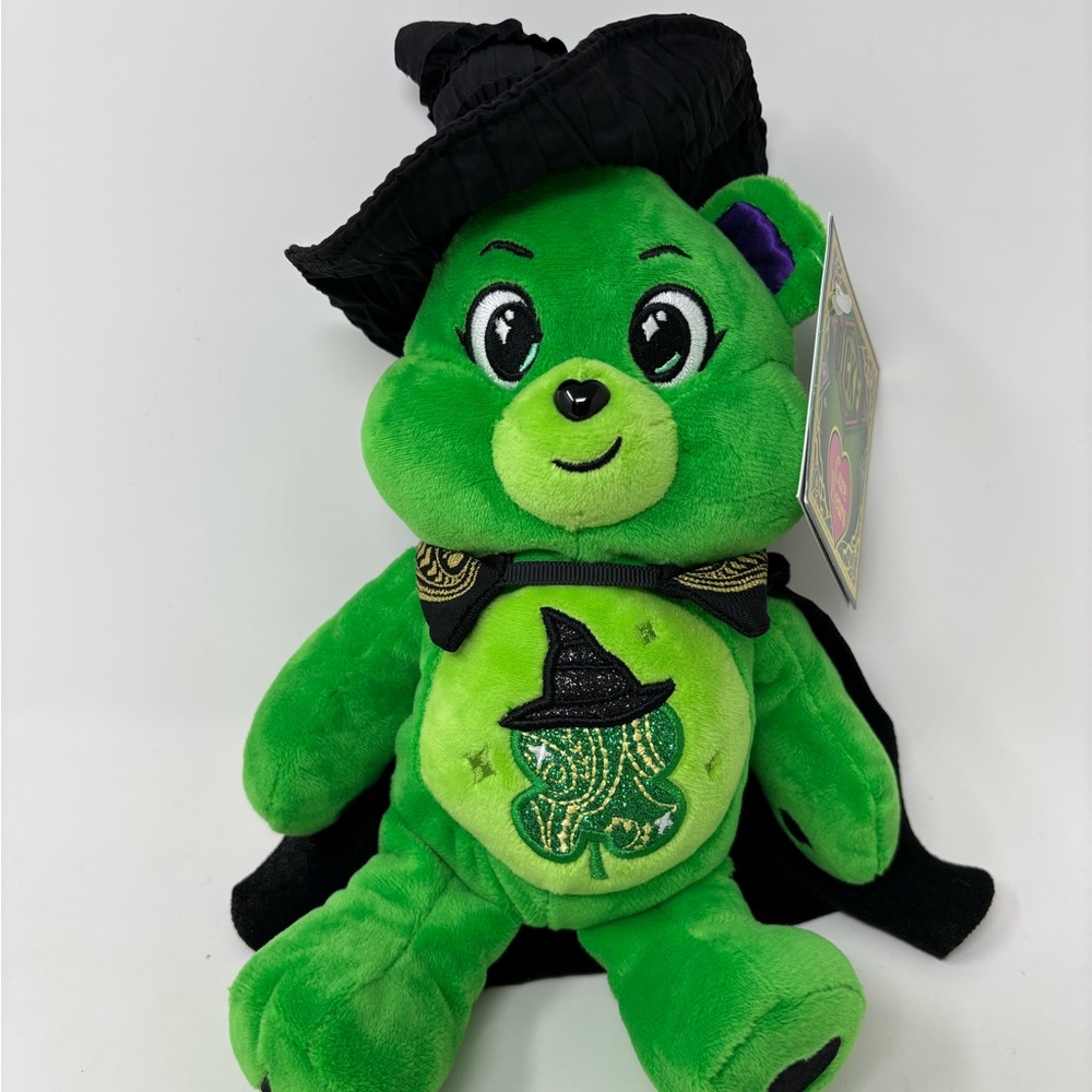 WICKED Movie CARE BEARS Good Luck Bear as Elphaba the Witch 8" Plush New